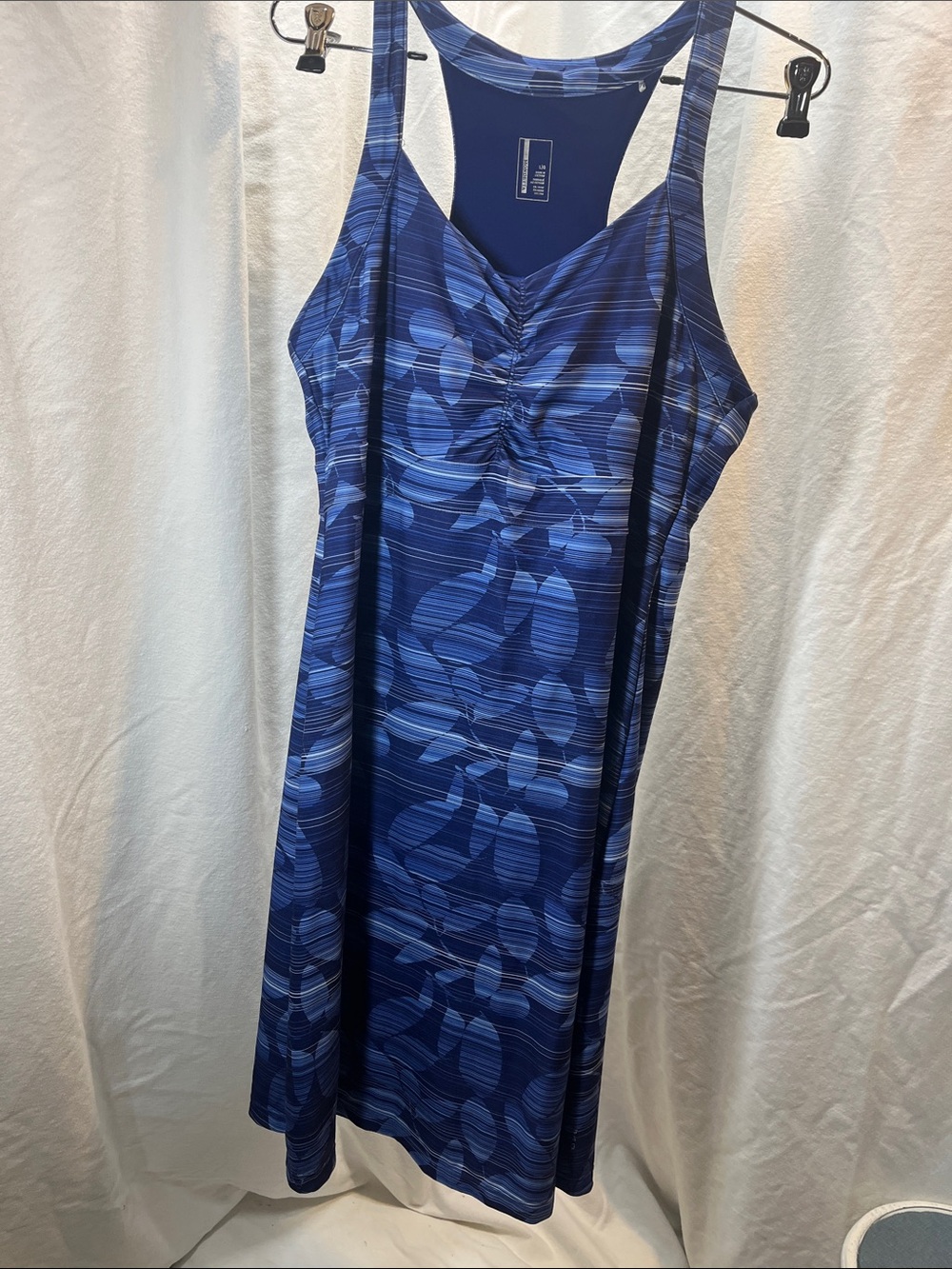 Women's Blue Printed Swim Dress - Navy Floral Pattern